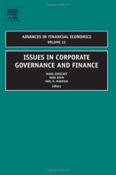 book Issues in Corporate Governance and Finance, Volume 12 (Advances in Financial Economics)