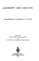 book Geometry and Analysis: Papers Dedicated to the Memory of V.K. Patodi