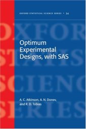 book Optimum Experimental Designs, with SAS (Oxford Statistical Science Series)