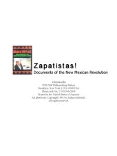 book Zapatistas: Documents of the New Mexican Revolution Autonomedia