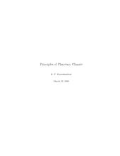 book Principles of Planetary Climate