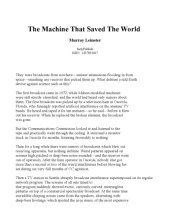 book The Machine That Saved the World