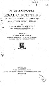 book Fundamental legal conceptions, as applied in judicial reasoning (A Yale paperbound)