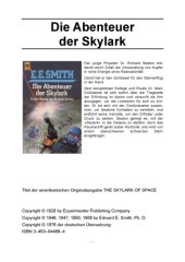 book Die Abenteuer der Skylark. Erster Roman des Skylark- Zyklus.