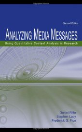 book Analyzing Media Messages: Using Quantitative Content Analysis in Research (Lea Communication Series)