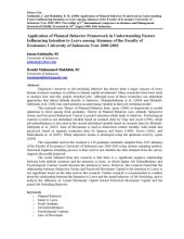 book Application of Planned Behavior Framework in Understanding Factors Influencing Intention to Leave among Alumnae of the Faculty of Economics University of Indonesia Year 2000-2003