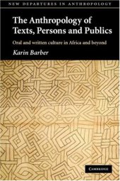 book The Anthropology of Texts, Persons and Publics