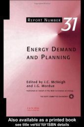 book Energy Demand and Planning: Report Number 31 (Watt Committee Report, No 31)