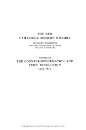 book The New Cambridge Modern History: Volume 3, Counter-Reformation and Price Revolution, 1559-1610 (The New Cambridge Modern History)