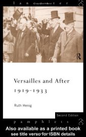 book Versailles and After: 1919-1933 (Lancaster Pamphlets)