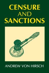 book Censure and Sanctions (Oxford Monographs on Criminal Law and Justice)