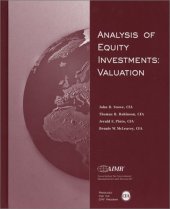 book Analysis of Equity Investments: Valuation