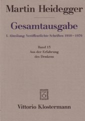 book Aus der Erfahrung des Denkens (1910-1976)