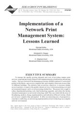 book Implementation of a Network Print Management System: Lessons Learned