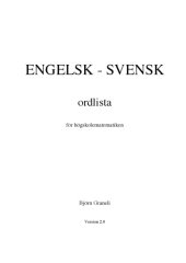 book Engelsk-Svensk ordlista för högskolematematiken