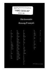 book Dictionnaire Hmong-Francais.