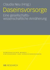 book Daseinsvorsorge: Eine gesellschaftswissenschaftliche Annäherung