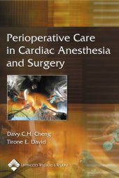 book Perioperative Care in Cardiac Anesthesia and Surgery