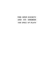 book The Open Society and its Enemies, Volume 1: The Spell of Plato