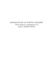 book Interaction in Poetic Imagery: With Special Reference to Early Greek Poetry