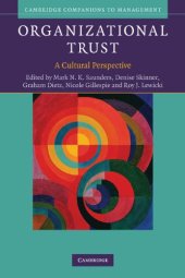 book Organizational Trust: A Cultural Perspective (Cambridge Companions to Management)