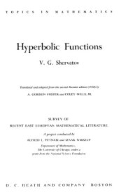 book Hyperbolic Functions