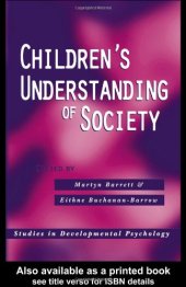 book Children's Understanding of Society (Studies in Developmental Psychology)