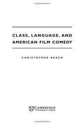 book Class, Language, and American Film Comedy