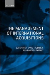 book The Management of International Acquisitions