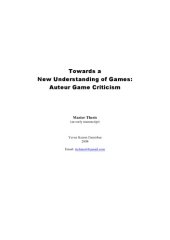 book Towards a New Understanding of Games: Auteur Game Criticism