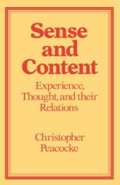 book Sense and Content: Experience, Thought, and their Relations