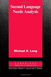 book Second Language Needs Analysis (Cambridge Applied Linguistics)