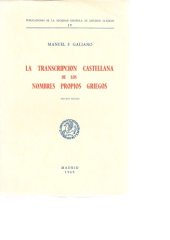 book La transcripcion castellana de los nombres propios griegos