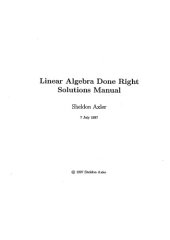 book Linear Algebra Done Right Solutions Manual