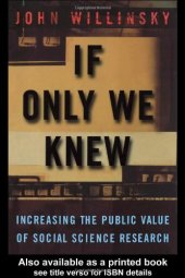 book If Only We Knew: Increasing The Public Value of Social Science Research