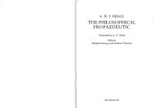 book The Philosophical Propaedeutic