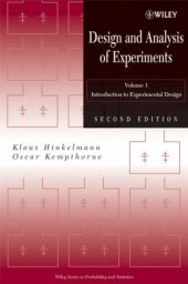 book Design and Analysis of Experiments, Volume 1: Introduction to Experimental Design 2nd Edition (Wiley Series in Probability and Statistics)