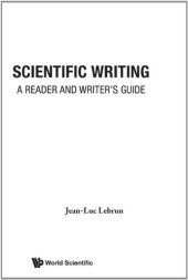 book Scientific Writing: A Reader and Writer's Guide