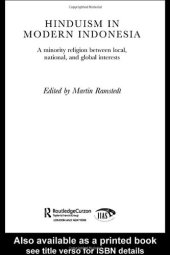 book Hinduism in Modern Indonesia: A Minority Religion Between Local, National, and Global Interests