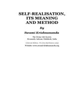 book Self-Realisation: Its Meaning and Method