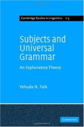 book Subjects and Universal Grammar: An Explanatory Theory