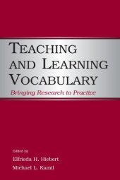 book Teaching and Learning Vocabulary: Bringing Research to Practice