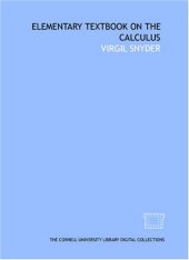 book Elementary textbook on the calculus