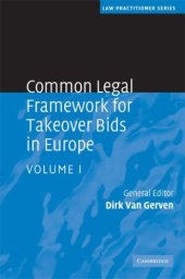 book Common Legal Framework for Takeover Bids in Europe (Law Practitioner Series) (Volume 1)