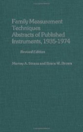 book Family measurement techniques: abstracts of published instruments, 1935-1974