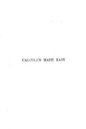book Calculus Made Easy 2ND Edition 