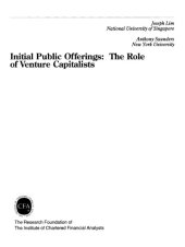 book Initial Public Offerings:  The Role of Venture Capitalists