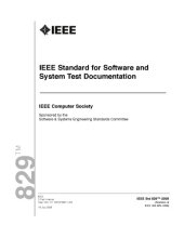 book IEEE Std 829-2008 IEEE Standard for Software and System Test Documentation