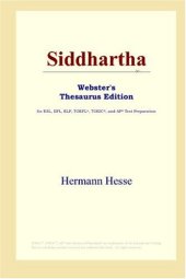 book Siddhartha (Webster's Thesaurus Edition)