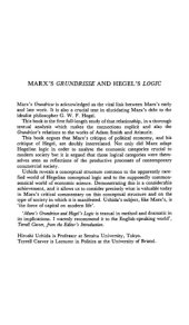 book Marx's Grundrisse and Hegel's Logic